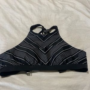 Athleta striped halter-underwire bikini top